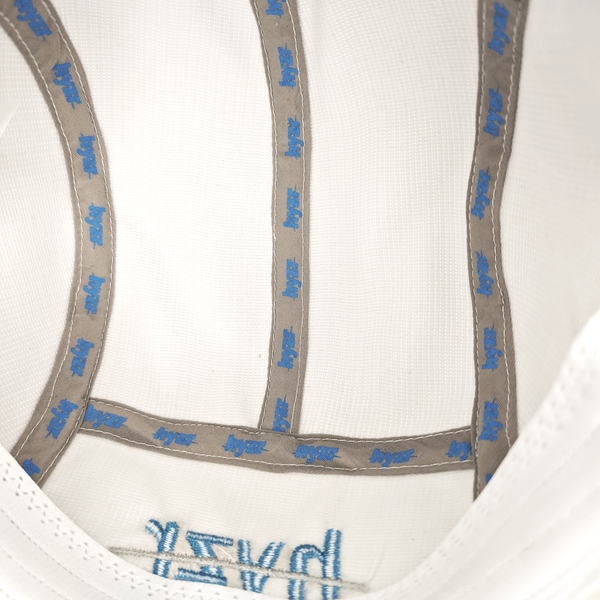 Inside view of the Styx Trail Hat, featuring miniature Hyzr logos on the seam taping.
